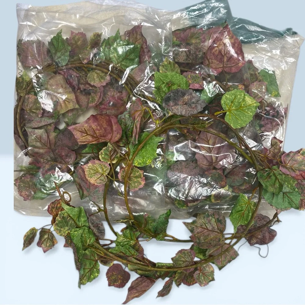 Autumn Ivy Garland - Green and Brown Faux Vine for Holiday Decor